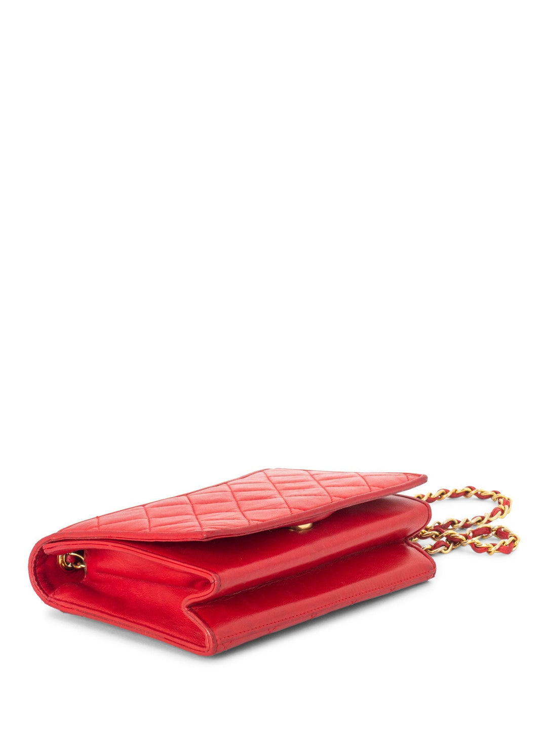 Top Quality Chanel Quilted Leather CC Logo Flap Messenger Bag Red