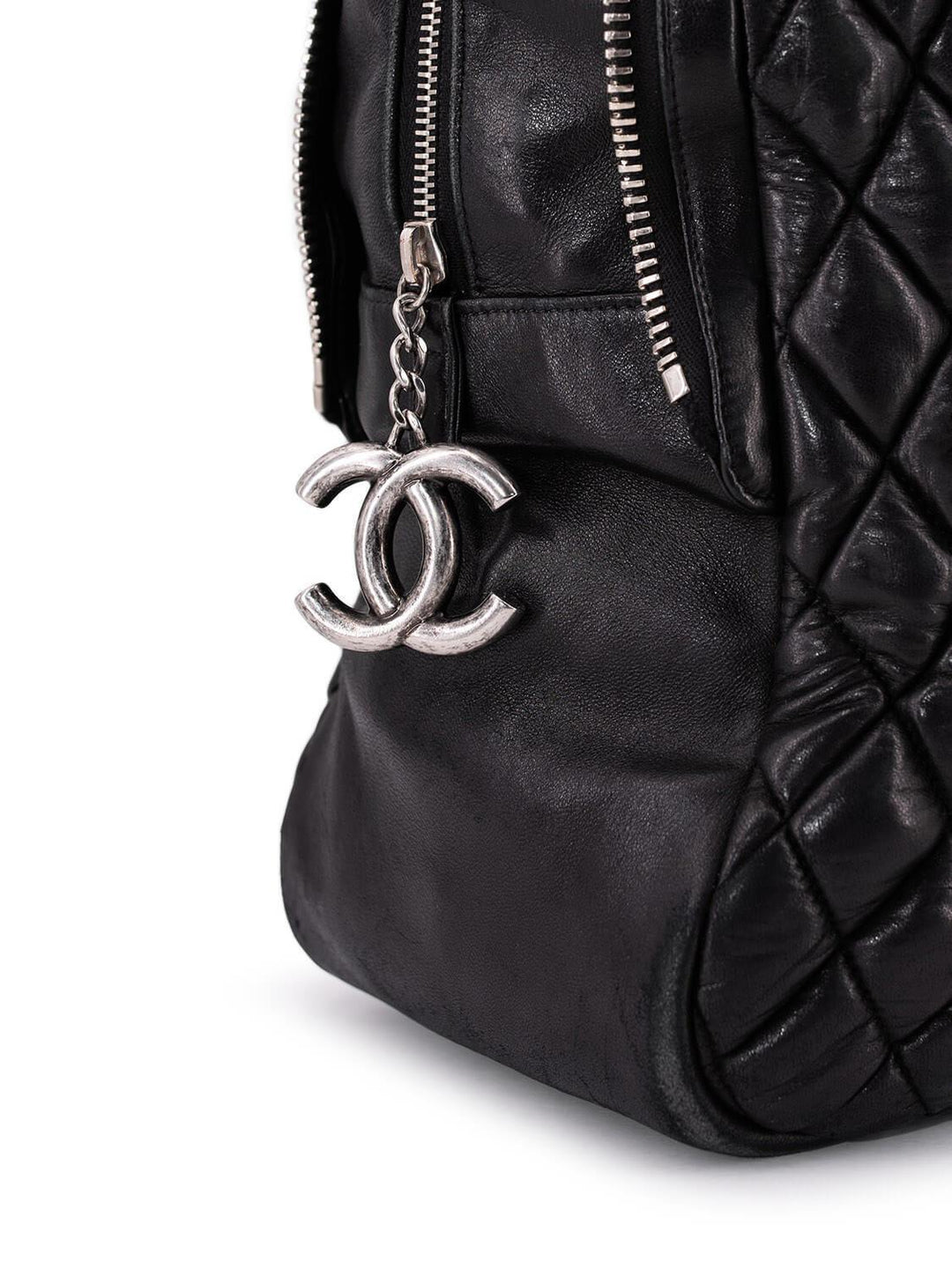 Top Quality Chanel Quilted Leather CC Logo Large Bag Black