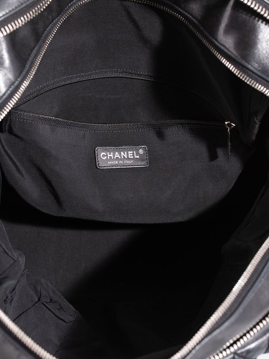 Top Quality Chanel Quilted Leather CC Logo Large Bag Black