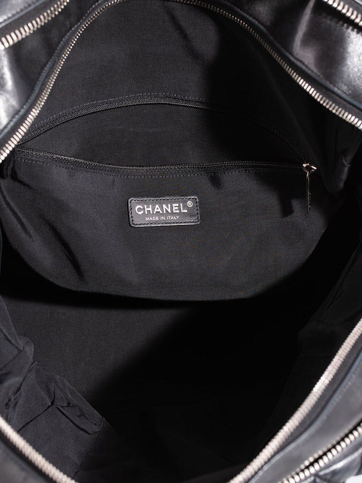 Top Quality Chanel Quilted Leather CC Logo Large Bag Black