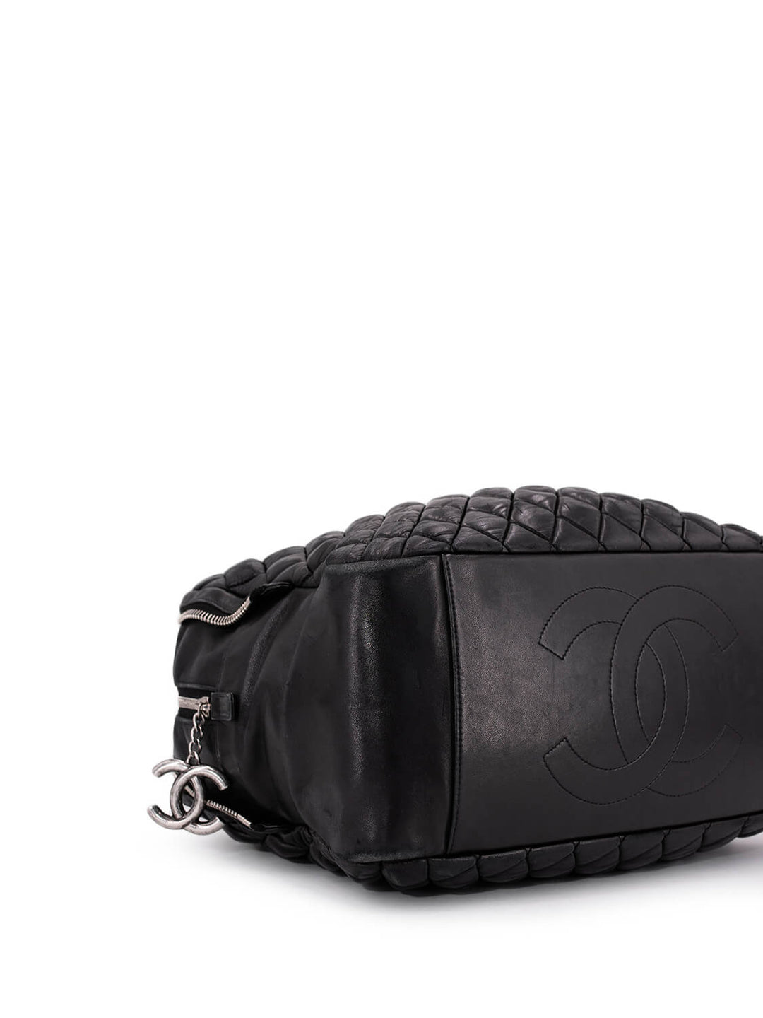 Top Quality Chanel Quilted Leather CC Logo Large Bag Black