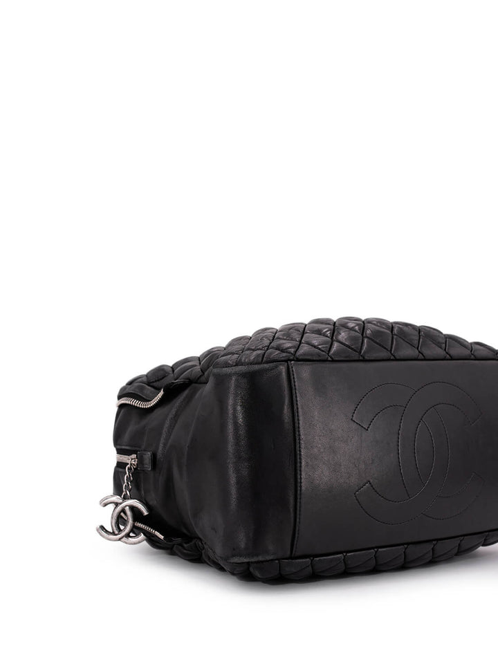 Top Quality Chanel Quilted Leather CC Logo Large Bag Black