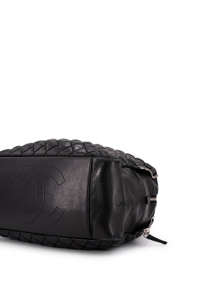 Top Quality Chanel Quilted Leather CC Logo Large Bag Black