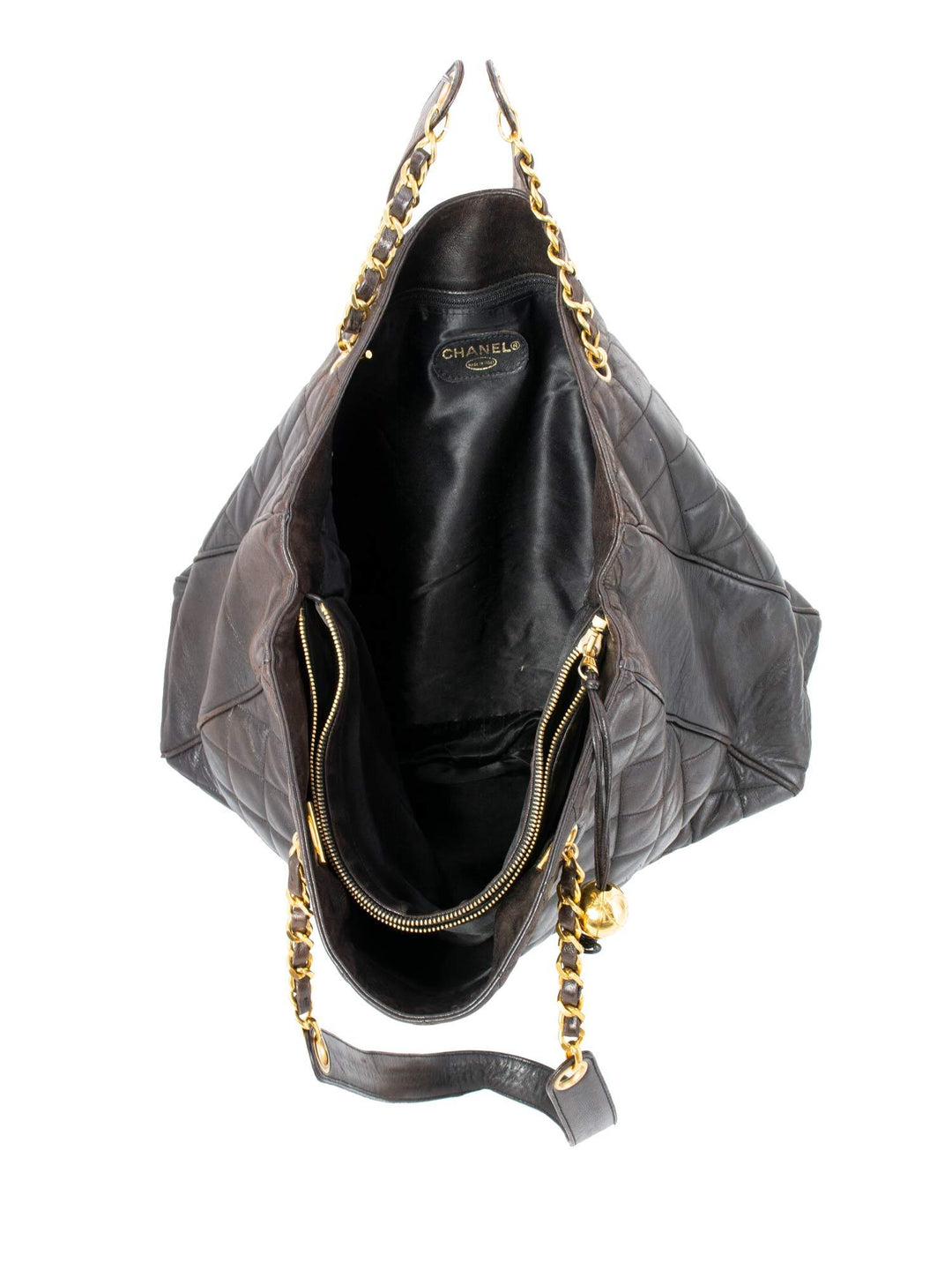 Top Quality Chanel Quilted Leather CC Logo Medallion Large Shopper Bag Brown