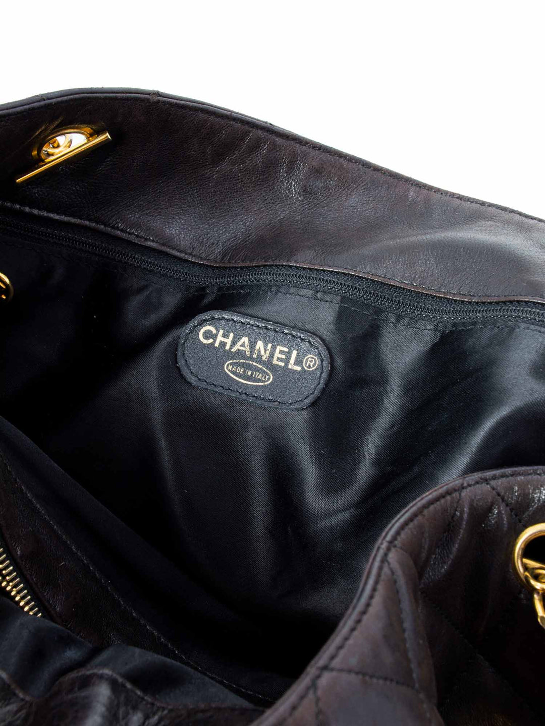 Top Quality Chanel Quilted Leather CC Logo Medallion Large Shopper Bag Brown