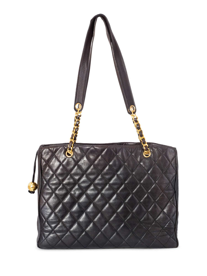 Top Quality Chanel Quilted Leather CC Logo Medallion Large Shopper Bag Brown