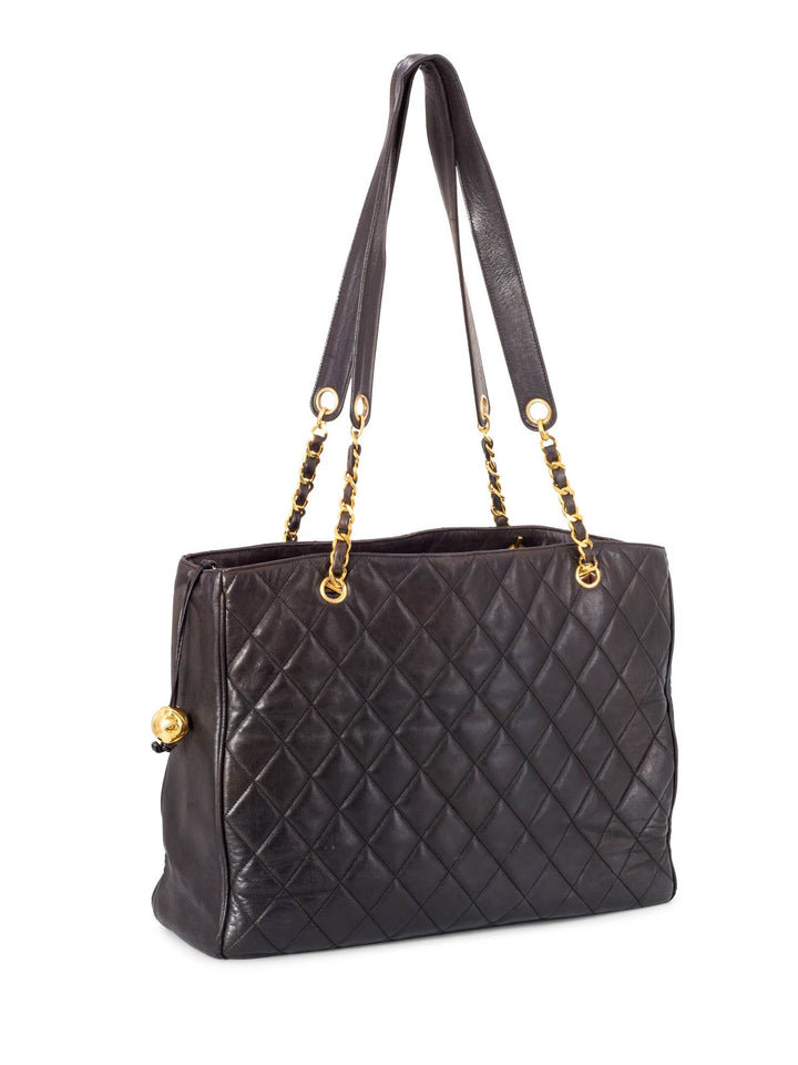 Top Quality Chanel Quilted Leather CC Logo Medallion Large Shopper Bag Brown