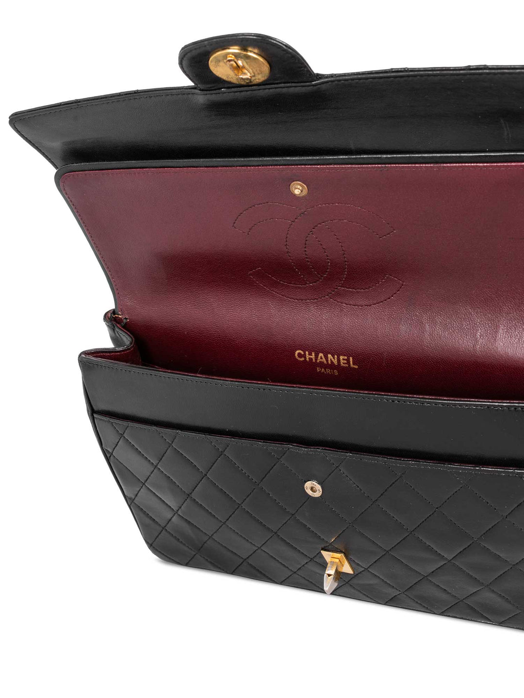 Top Quality Chanel Quilted Leather CC Logo Medium Double Flap Bag Black