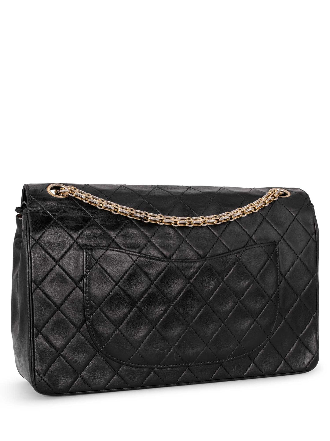 Top Quality Chanel Quilted Leather CC Logo Medium Double Flap Bag Black