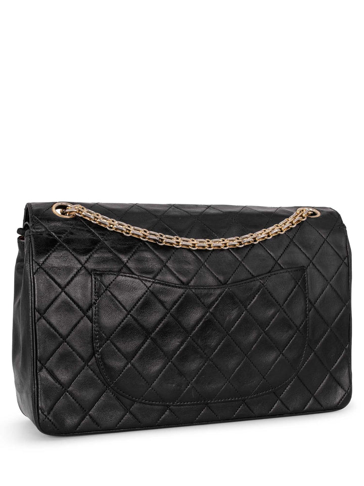 Top Quality Chanel Quilted Leather CC Logo Medium Double Flap Bag Black