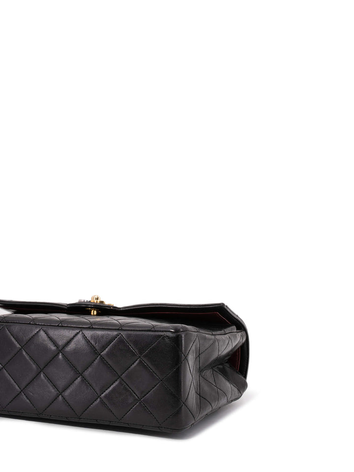 Top Quality Chanel Quilted Leather CC Logo Medium Flap Bag Black