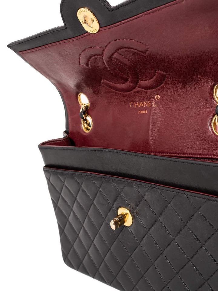 Top Quality Chanel Quilted Leather CC Logo Medium Flap Bag Black