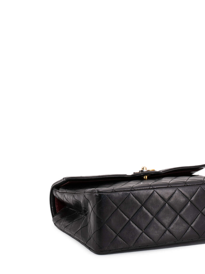 Top Quality Chanel Quilted Leather CC Logo Medium Flap Bag Black