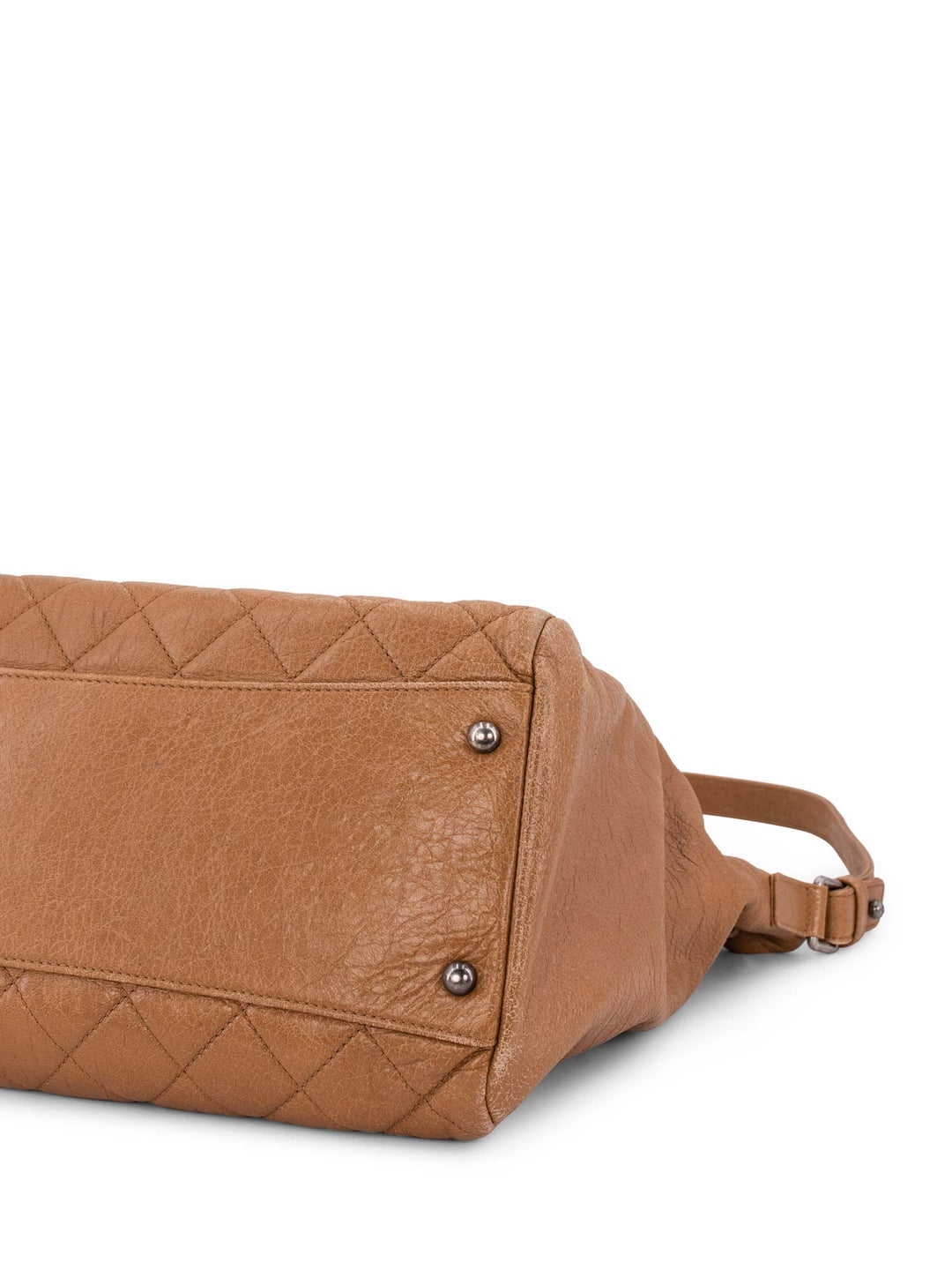 Top Quality Chanel Quilted Leather CC Logo Shopper Bag Brown