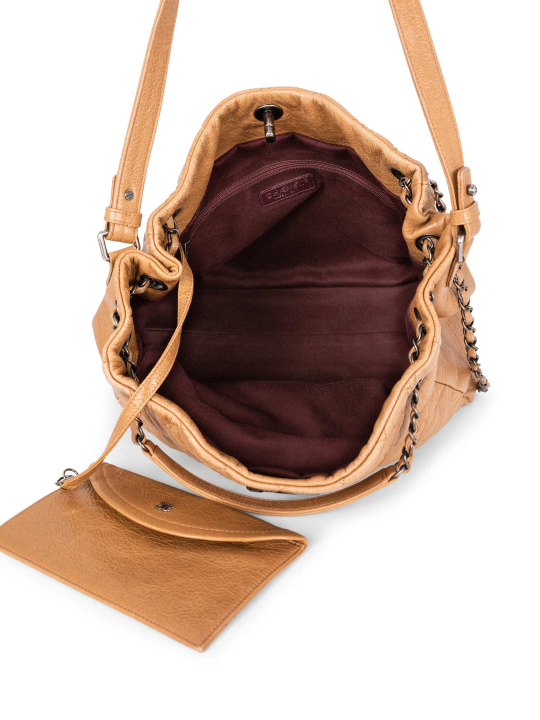 Top Quality Chanel Quilted Leather CC Logo Shopper Bag Brown