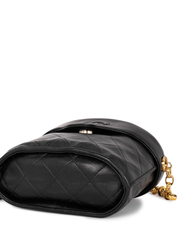 Top Quality Chanel Quilted Leather CC Logo Tassel Mini Bucket Bag Navy Blue