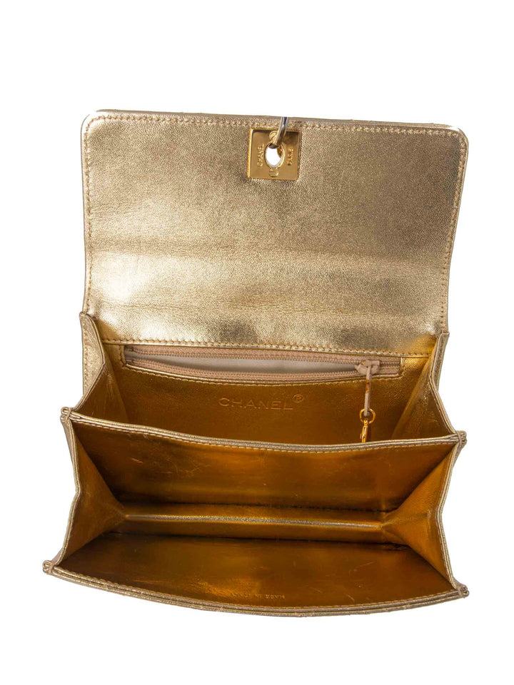 Top Quality Chanel Quilted Leather CC Mini Flap Messenger Bag Gold
