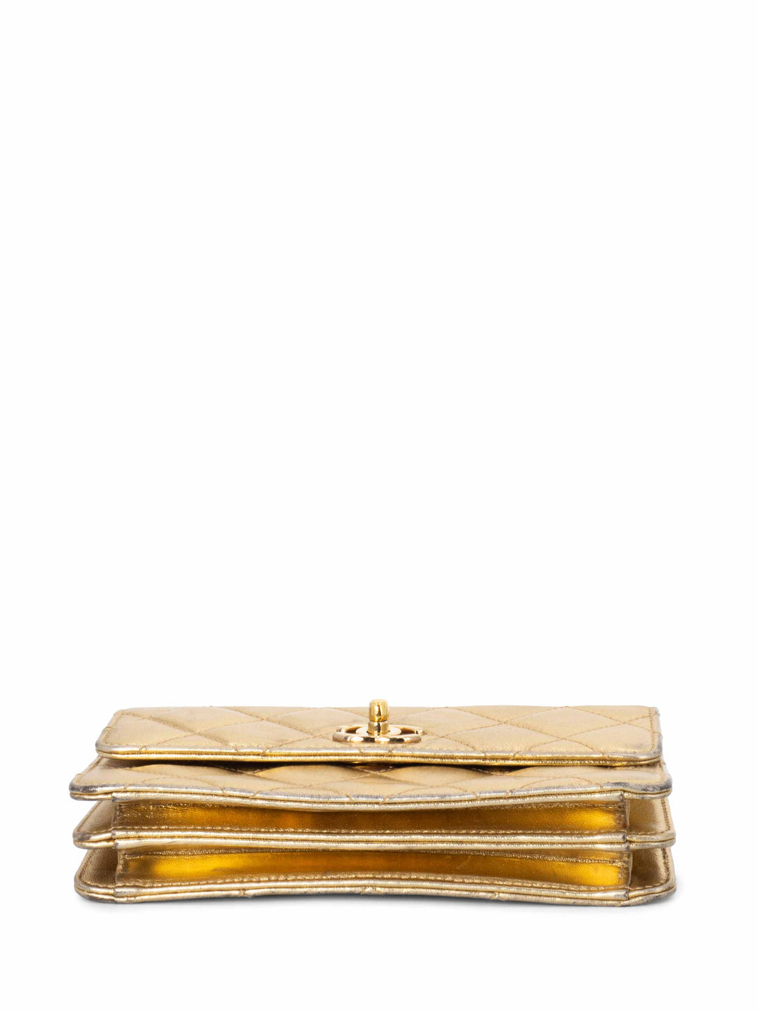 Top Quality Chanel Quilted Leather CC Mini Flap Messenger Bag Gold