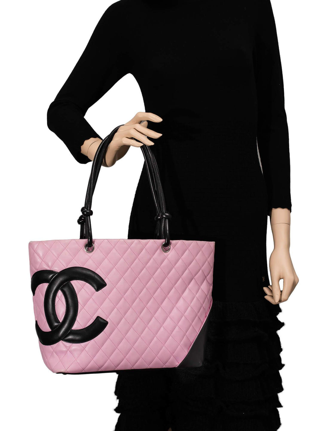 Top Quality Chanel Quilted Leather Cambon Bag Pink