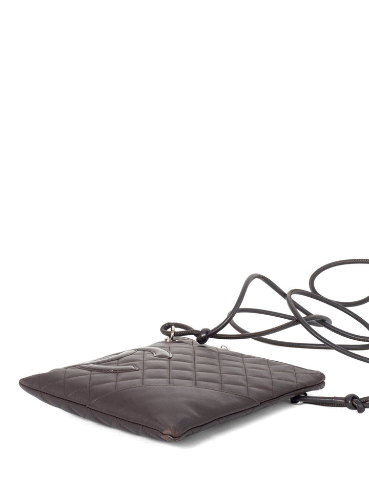 Top Quality Chanel Quilted Leather Cambon Messenger Bag Brown