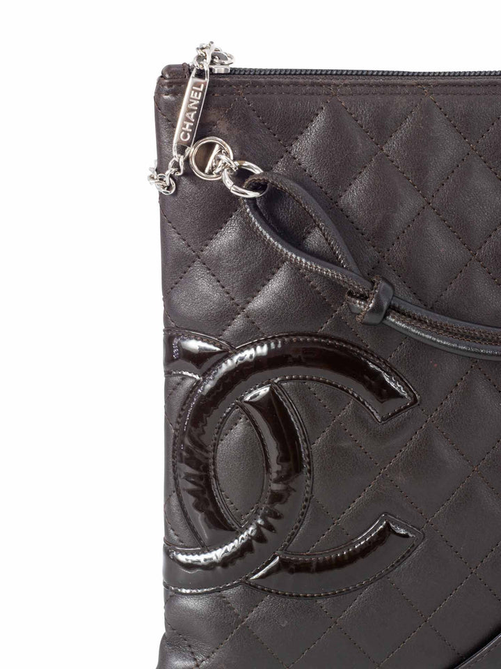 Top Quality Chanel Quilted Leather Cambon Messenger Bag Brown