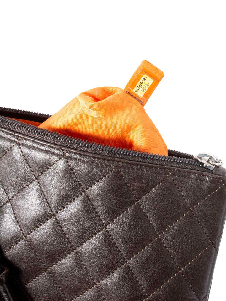 Top Quality Chanel Quilted Leather Cambon Messenger Bag Brown