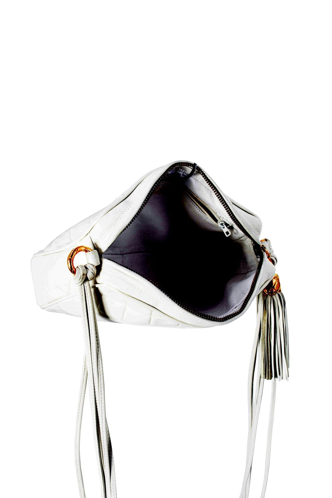 Top Quality Chanel Quilted Leather Camera Bag White