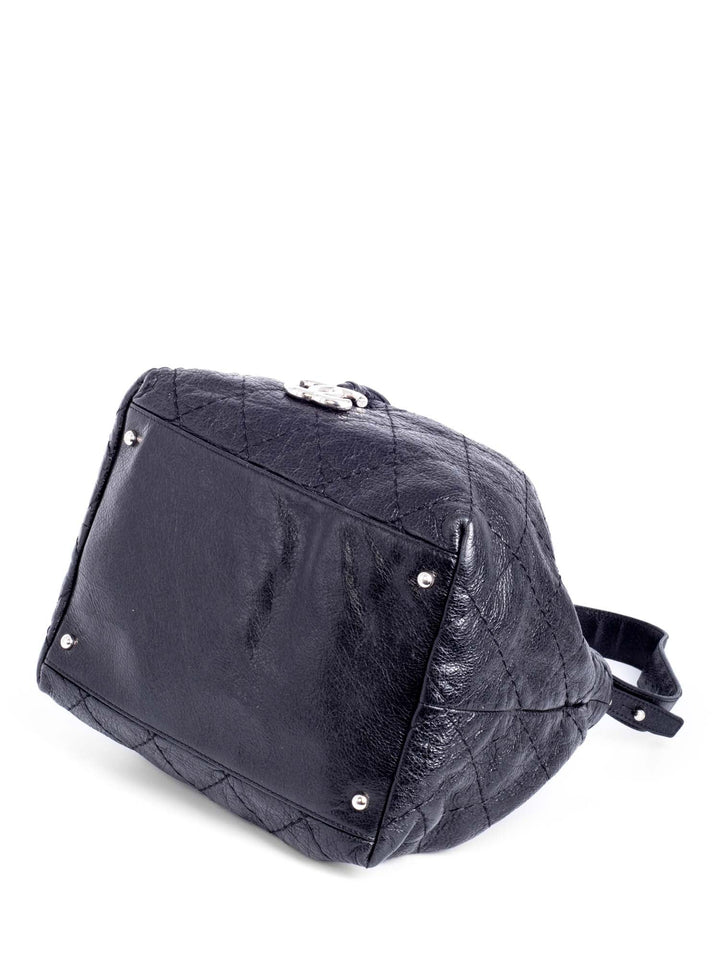 Top Quality Chanel Quilted Leather Drawstring Large Bucket Bag Black