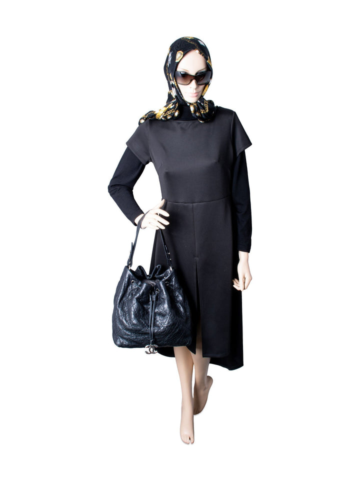 Top Quality Chanel Quilted Leather Drawstring Large Bucket Bag Black