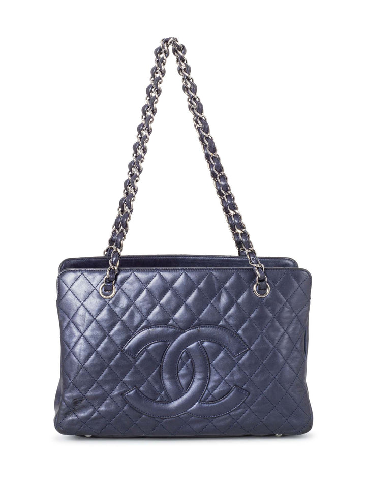 Top Quality Chanel Quilted Leather Mademoiselle Shopper Bag Blue