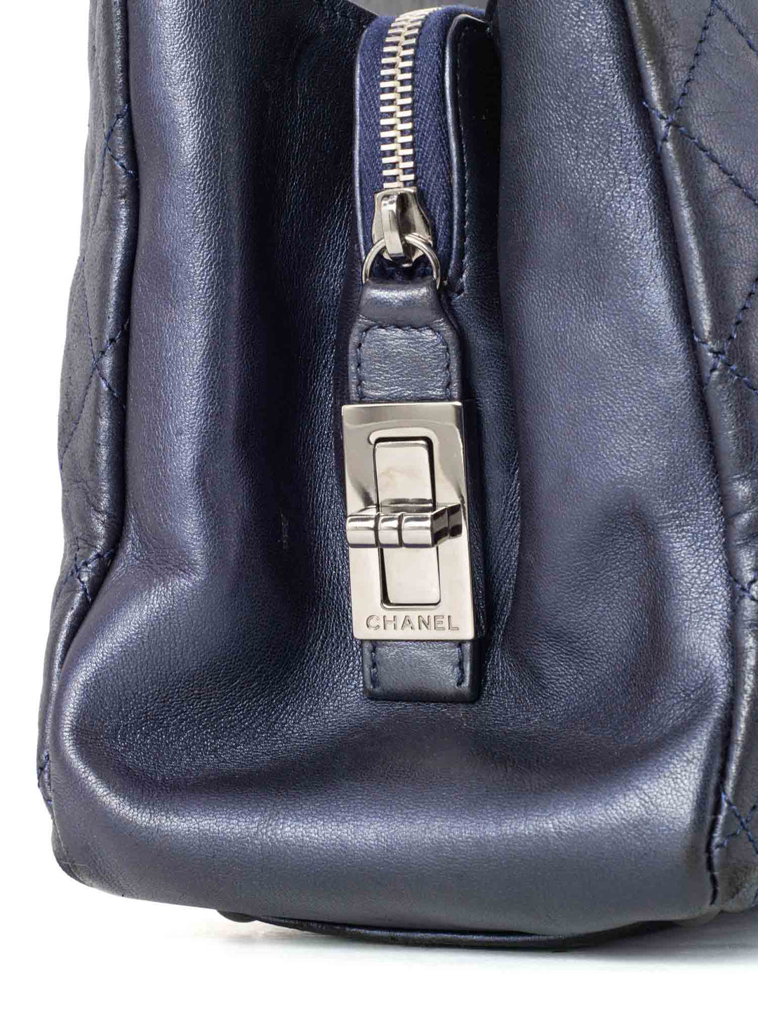 Top Quality Chanel Quilted Leather Mademoiselle Shopper Bag Blue