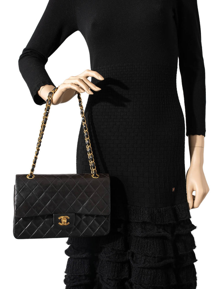 Top Quality Chanel Quilted Leather Medium Double Flap Bag Black