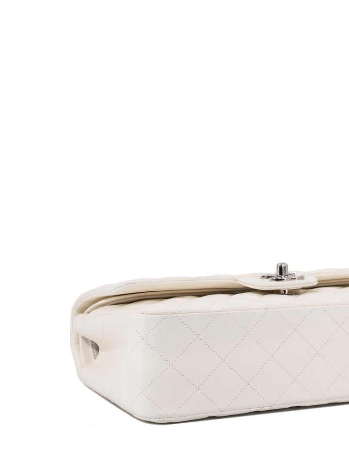 Top Quality Chanel Quilted Leather Medium Double Flap Bag Ivory