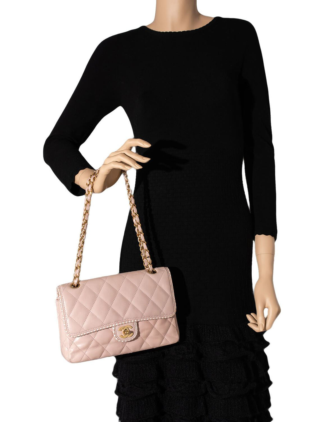 Top Quality Chanel Quilted Leather Medium Single Flap Bag Pink