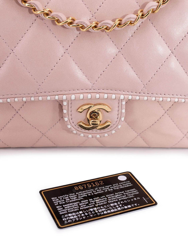 Top Quality Chanel Quilted Leather Medium Single Flap Bag Pink