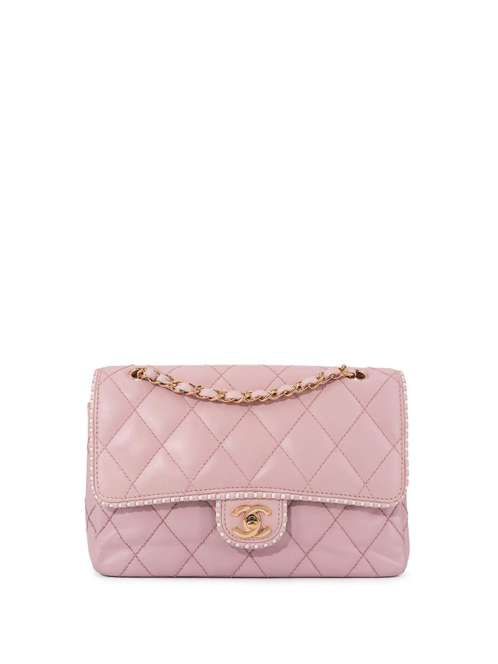 Top Quality Chanel Quilted Leather Medium Single Flap Bag Pink
