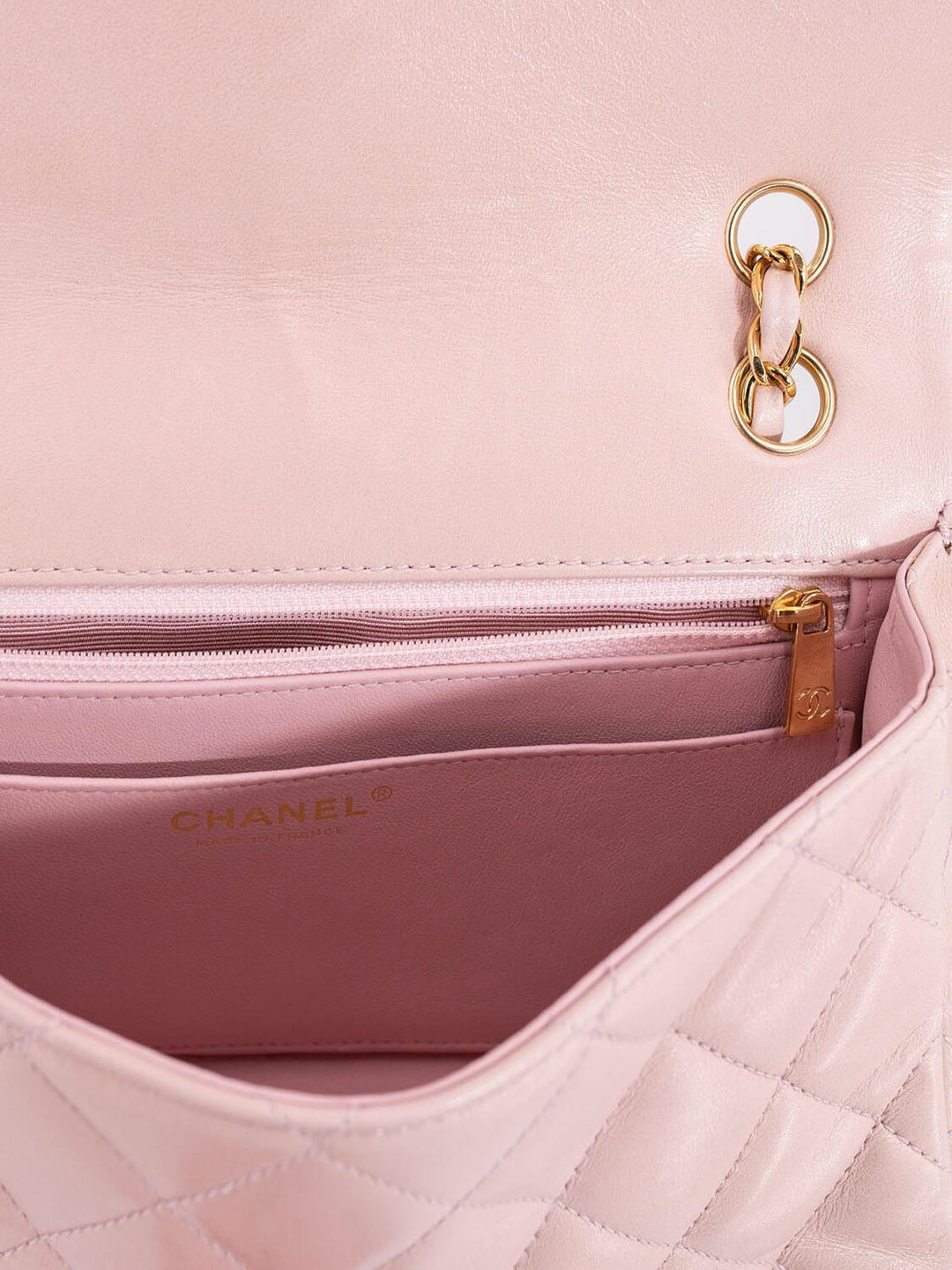 Top Quality Chanel Quilted Leather Medium Single Flap Bag Pink