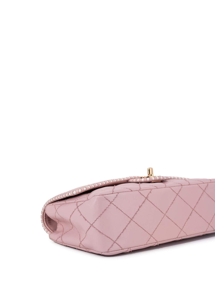 Top Quality Chanel Quilted Leather Medium Single Flap Bag Pink