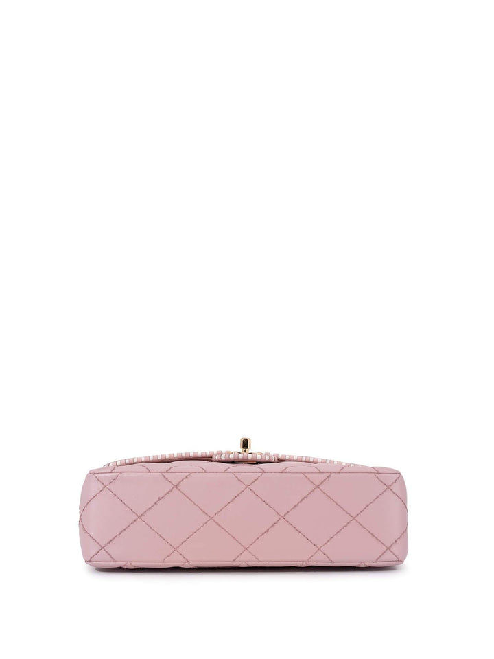 Top Quality Chanel Quilted Leather Medium Single Flap Bag Pink