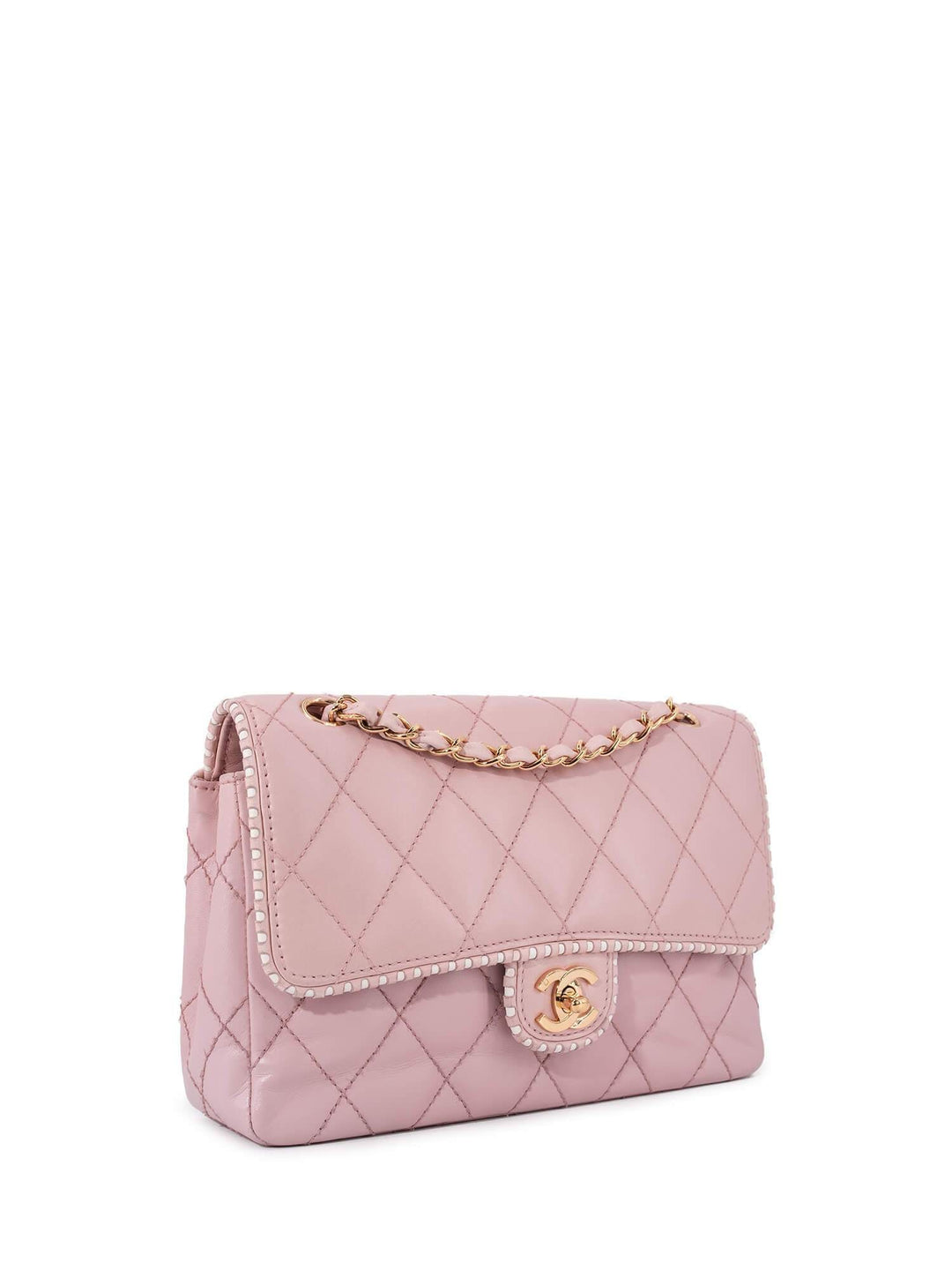 Top Quality Chanel Quilted Leather Medium Single Flap Bag Pink