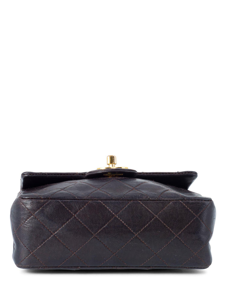 Top Quality Chanel Quilted Leather Mini Flap Bag Brown