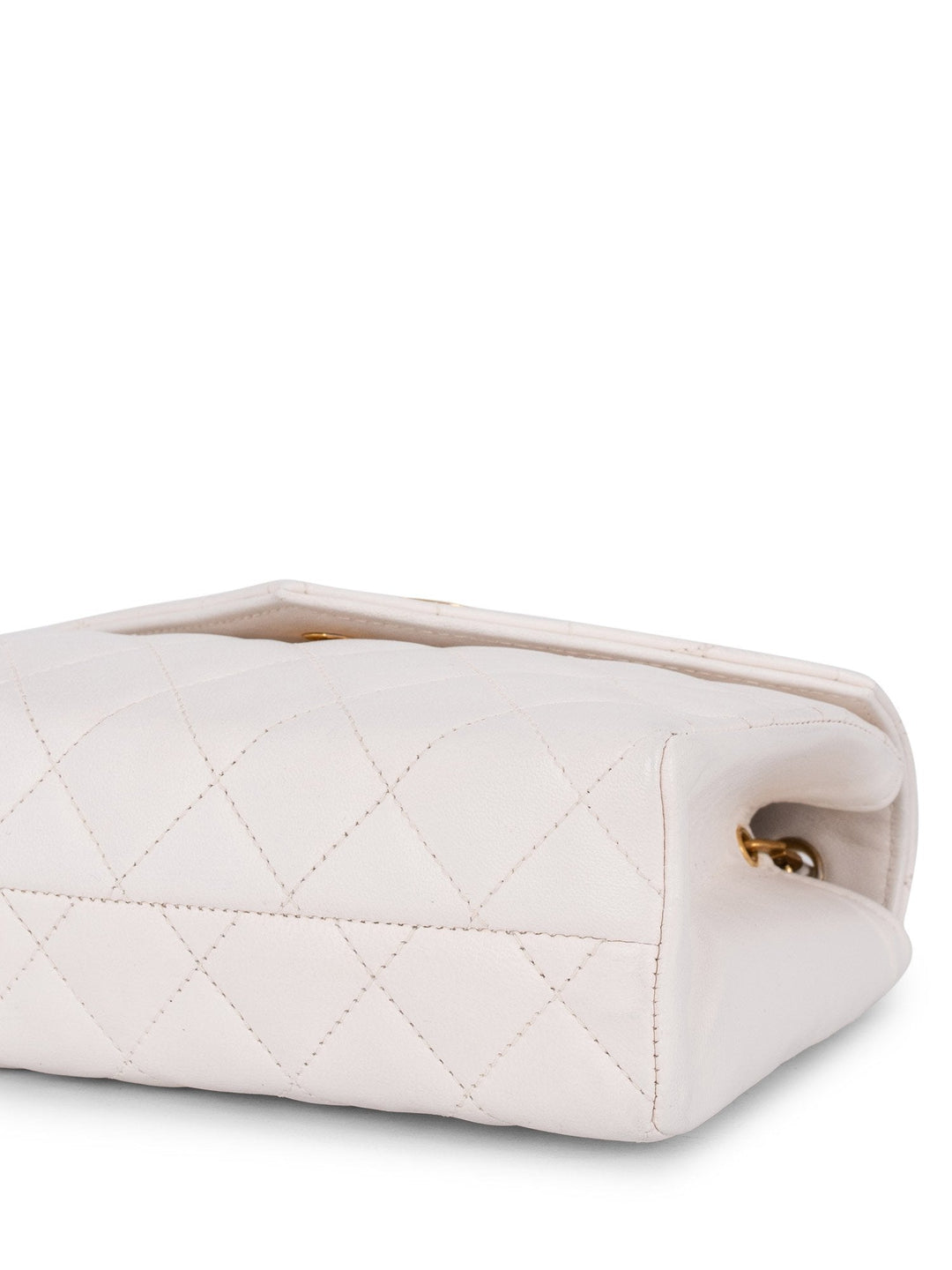 Top Quality Chanel Quilted Leather Mini Flap Messenger Bag White