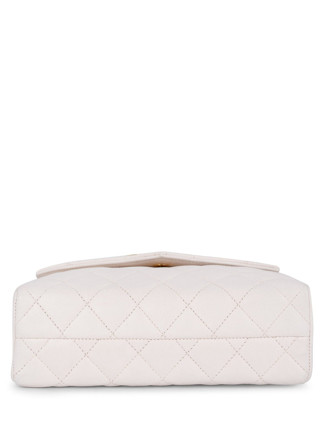 Top Quality Chanel Quilted Leather Mini Flap Messenger Bag White