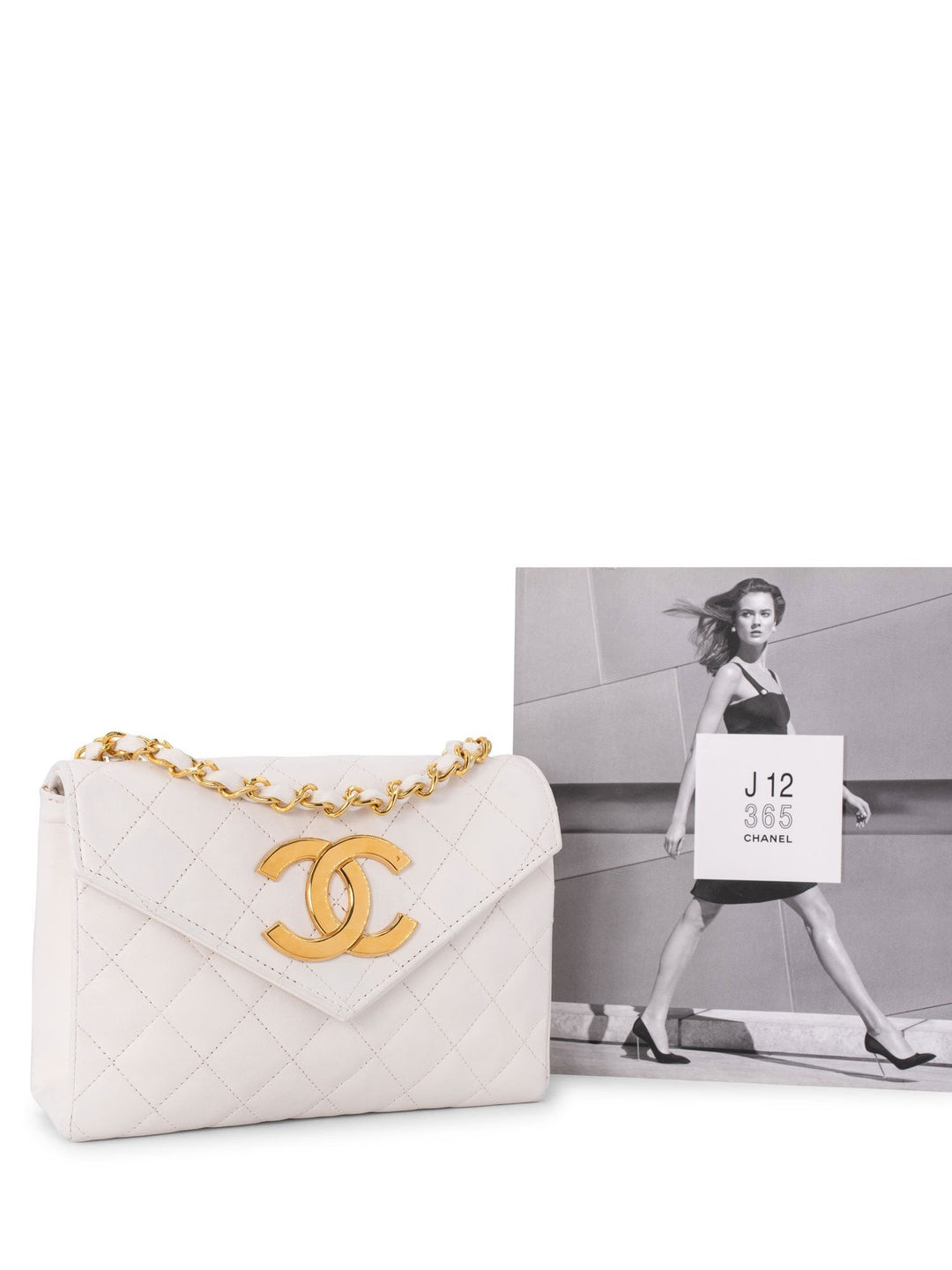Top Quality Chanel Quilted Leather Mini Flap Messenger Bag White