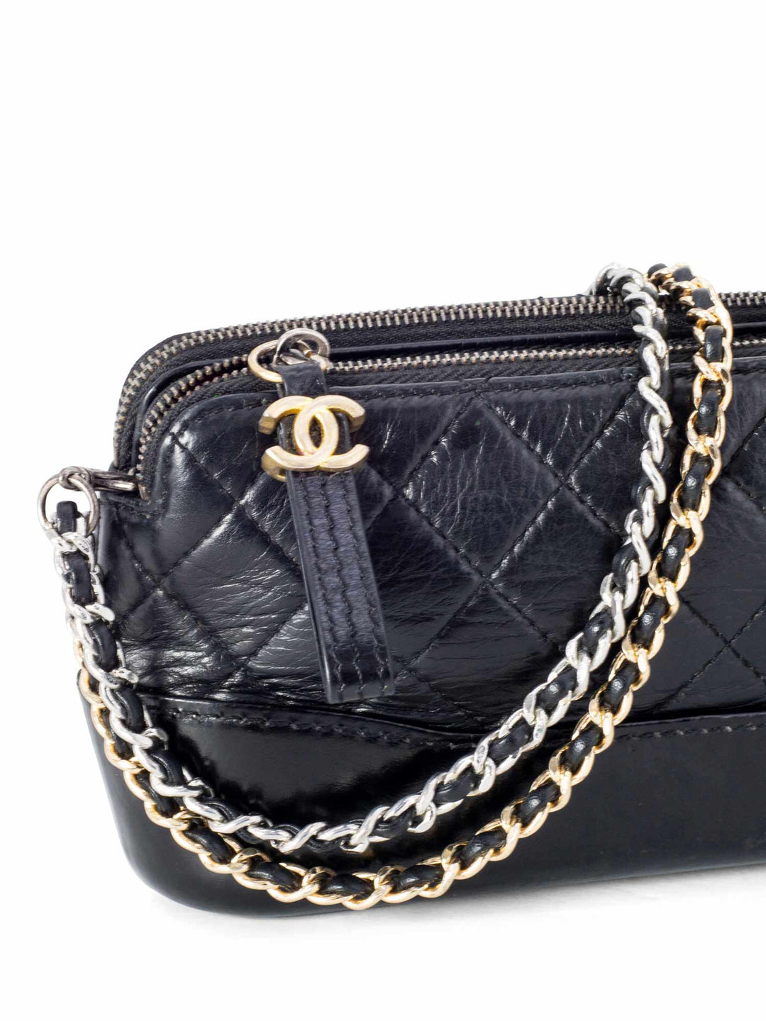 Top Quality Chanel Quilted Leather Mini Gabrielle Messenger Bag Black