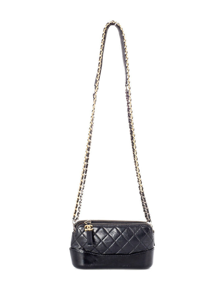Top Quality Chanel Quilted Leather Mini Gabrielle Messenger Bag Black