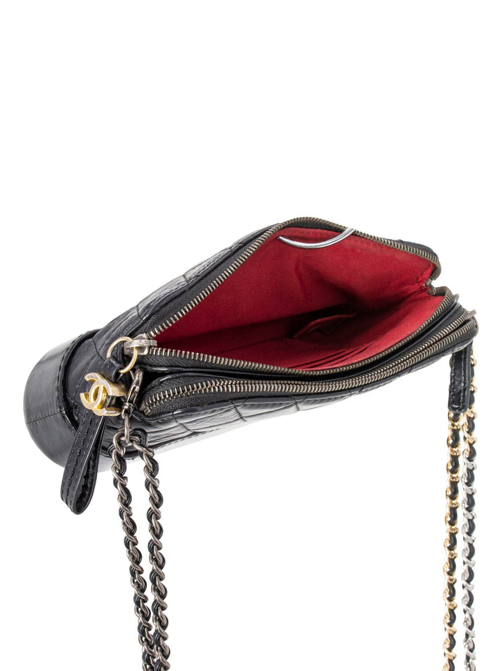 Top Quality Chanel Quilted Leather Mini Gabrielle Messenger Bag Black