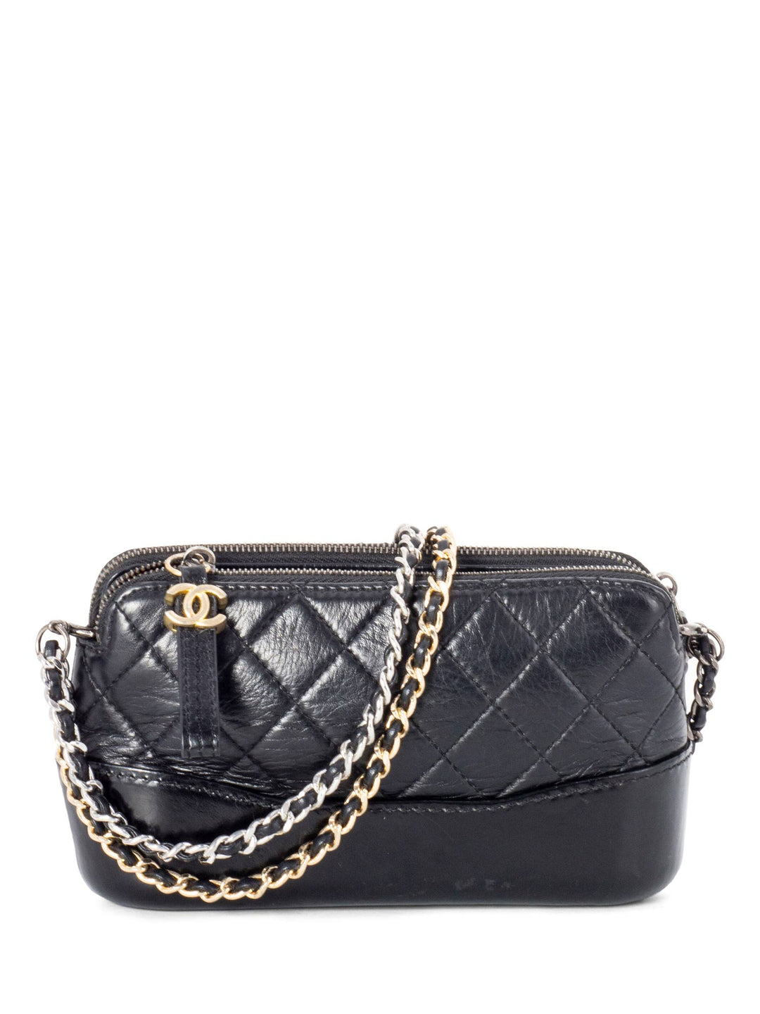 Top Quality Chanel Quilted Leather Mini Gabrielle Messenger Bag Black