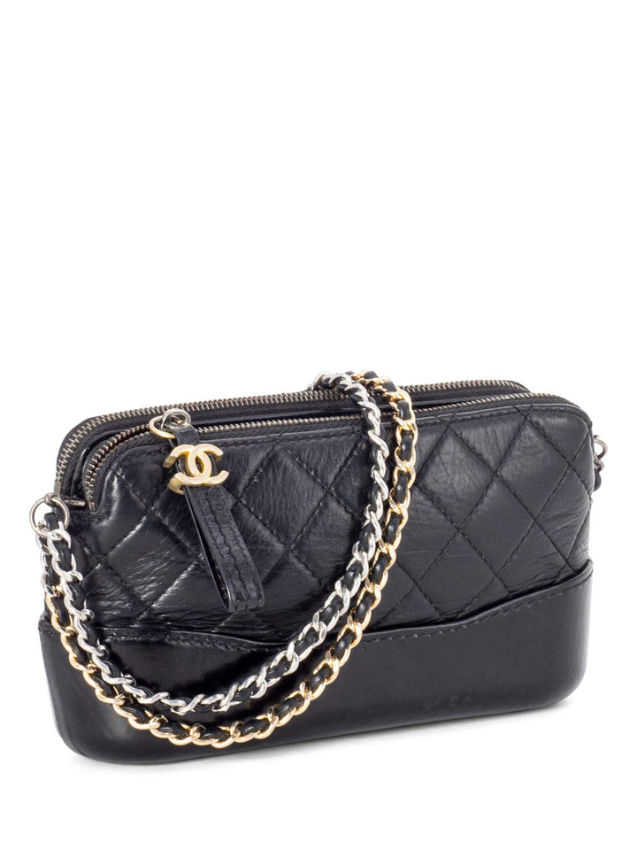 Top Quality Chanel Quilted Leather Mini Gabrielle Messenger Bag Black