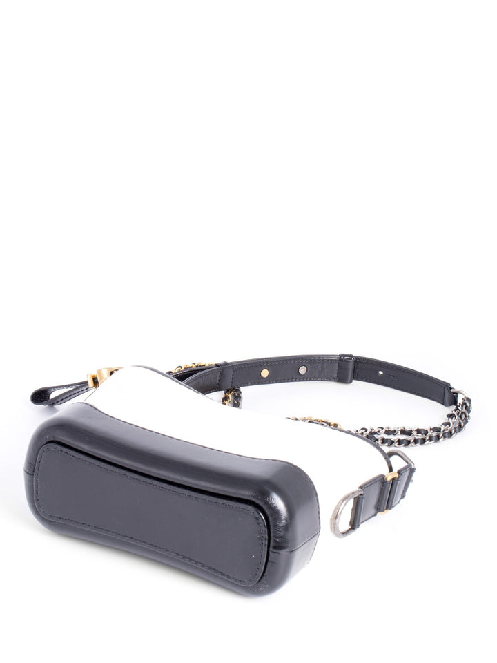 Top Quality Chanel Quilted Leather Mini Gabrielle Messenger Bag White Black